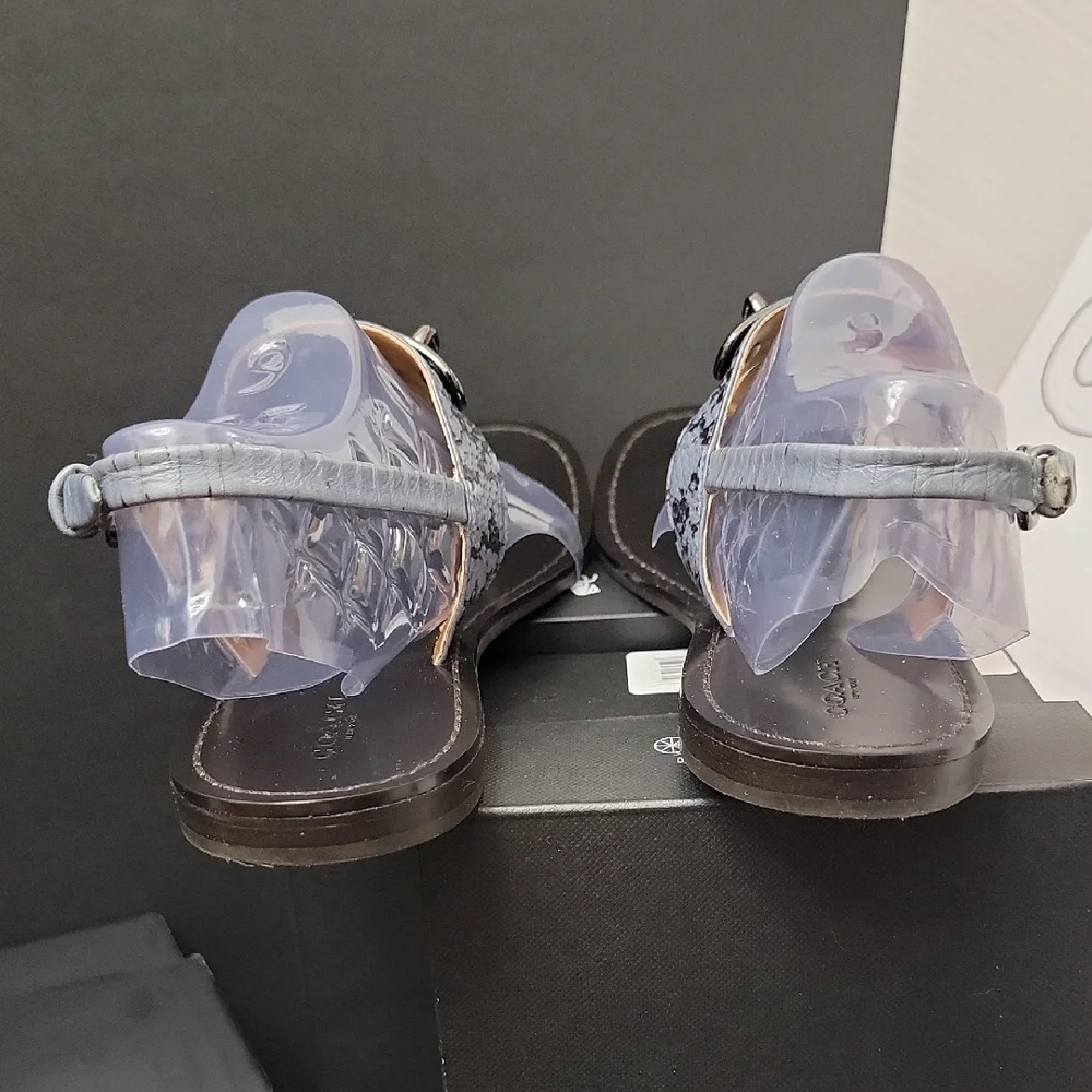 Coach Gracie SWAGGER Blue Snake Skin Sandals No. Q8140 - Picture 5 of 13